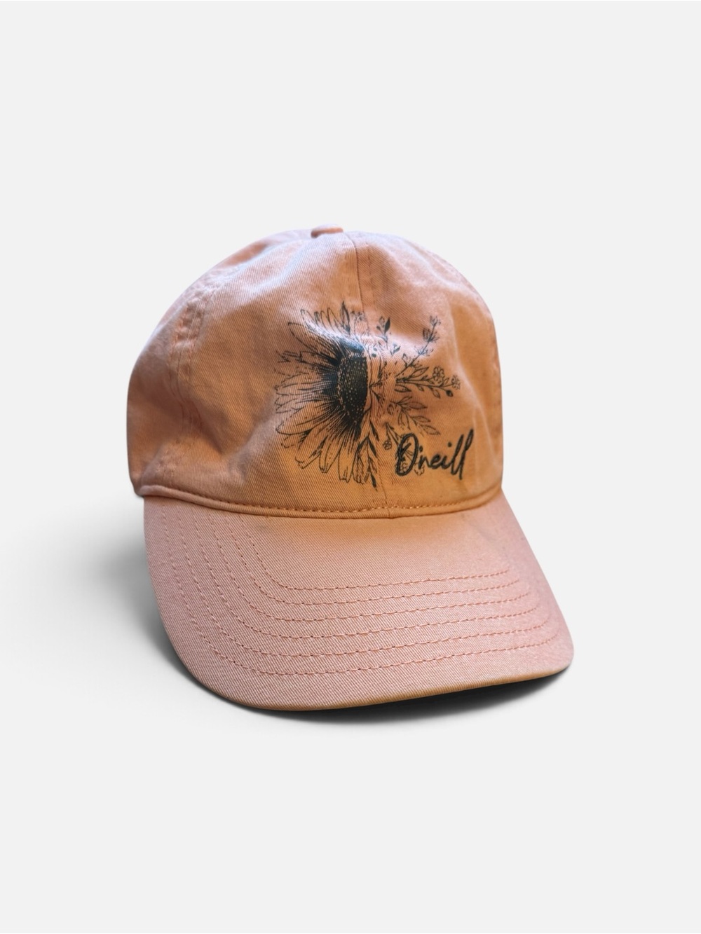 🌊🌸O'Neill Women’s Pink Flower Floral Y2K Coastal Surf Adjustable Hat